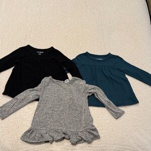 3T grey/green/black peplum toddler sweaters